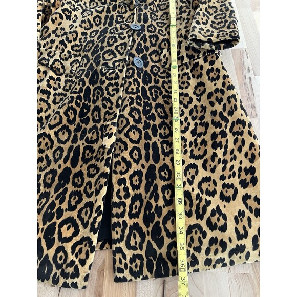 Vintage Women's Leopard Cheetah Print Plush Medium Length Over Coat Size Medium - Picture 10 of 16